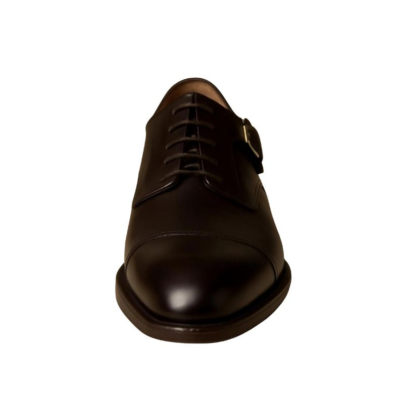 Derby à boucle en cuir marron