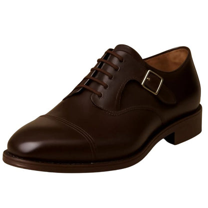 Derby à boucle en cuir marron