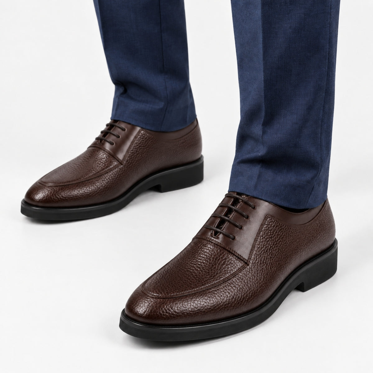 Adrien : Derby en cuir grainé pour homme