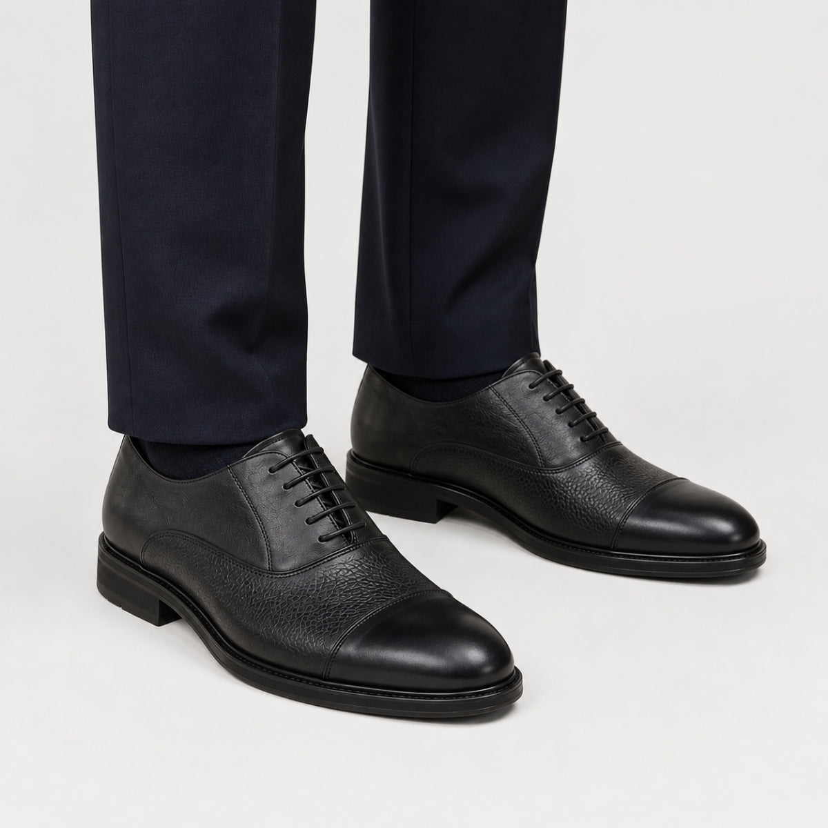 Oxford Cap-Toe en cuir véritable pour hommes
