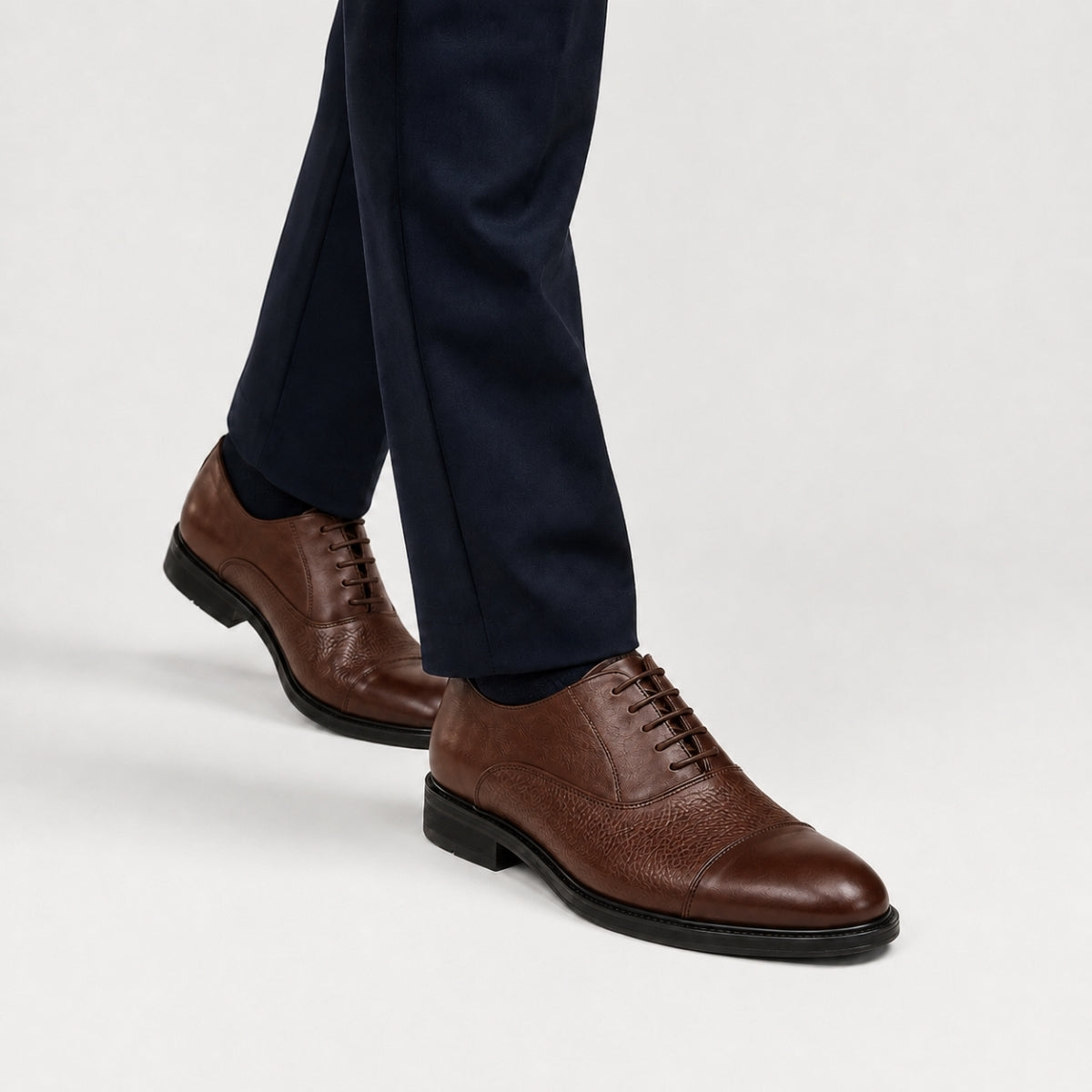 Oxford Cap-Toe en cuir véritable pour hommes