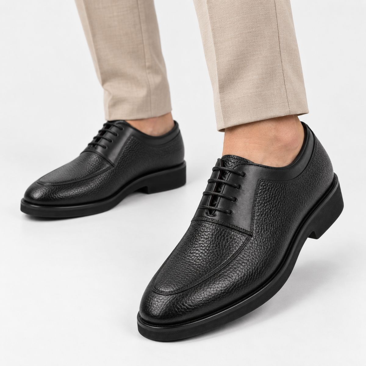 Adrien : Derby en cuir grainé pour homme