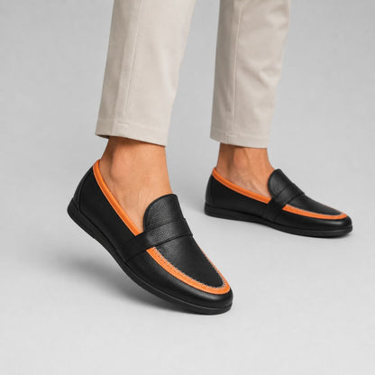 Calvin: Mocassins Car Shoes en Cuir Véritable pour Hommes