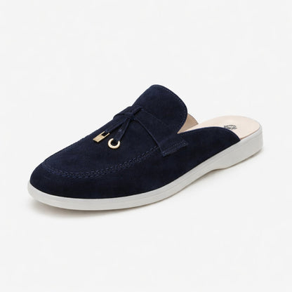 Mules en cuir velours pour femmes : Élina