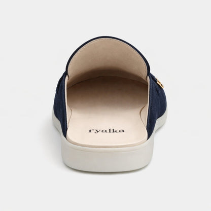 Mules en cuir velours pour femmes : Élina