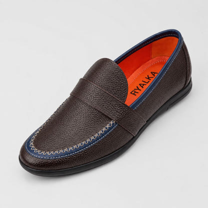 Calvin ryalka : Mocassins Car Shoes en Cuir Véritable pour Hommes