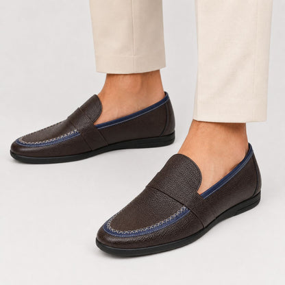 Calvin ryalka : Mocassins Car Shoes en Cuir Véritable pour Hommes