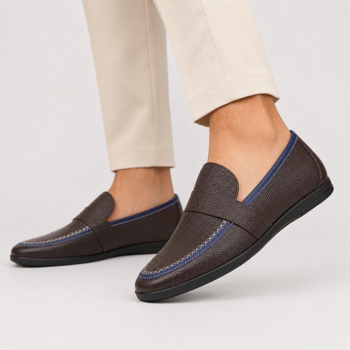 Calvin ryalka : Mocassins Car Shoes en Cuir Véritable pour Hommes